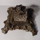 Antique Art Deco H.L. Judd Cast Iron Owl Inkwell With Brass Finish