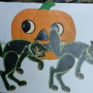 Vintage Cats and Pumpkin Halloween Lot decoration articulated THE BEISTLE CO Made in U.S.A.