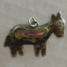 Vtg. Donkey Mule Burro Sterling Silver/Ablone Shell Charm Mexico Signed