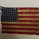 Vintage 48 Star Cotton American Parade Flag Torn Tattered Stained a