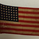 Vintage 48 Star Cotton American Parade Flag Stained With Holes b