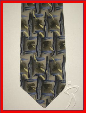 MENS CROFT BARROW ABSTRACT ART DECO PAINT SILK NECK TIE