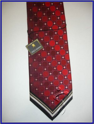 NEW STACY ADAMS SILK TIE RED POLKA DOTS CIRCLES