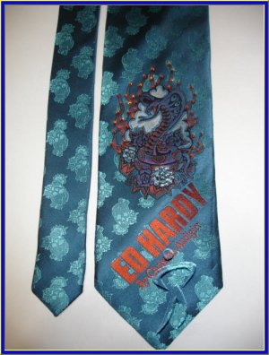 MENS NEW ED HARDY RHINESTONE SILK TIE COBRA SNAKE