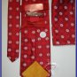 NEW STEVE HARVEY CODE RED SILK TIE HANKY CRISP WOVEN
