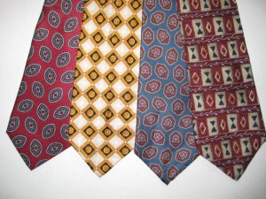 MENS LANDS END GAP GANT SMALL PATTERN SILK NECK TIES NR