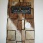 NEW STACY ADAMS SILK TIE SQUARES STRIPES BROWN