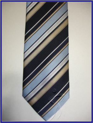 NEW BERGAMO HANKY CUFFLINK TIE SET STRIPES DESIGNER