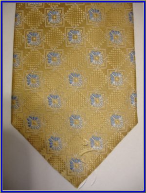 NEW BERGAMO HANKY CUFFLINK TIE SET FLOWERS DESIGNER