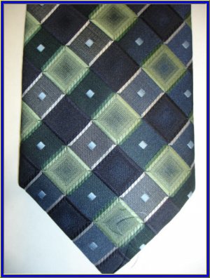 NEW BERGAMO HANKY CUFFLINK TIE SET CHECKERS CRISP WOVEN