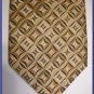 NEW BERGAMO HANKY CUFFLINK TIE SET BROWN CIRCLES WOVEN