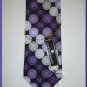 NEW STACY ADAMS SILK NECK TIE CIRCLES POLKA DOTS PURPLE