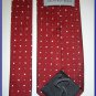 NEW GEOFFREY BEENE SILK TIE RED WHITE POLKA DOTS