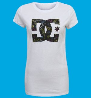 DC GRAFFITI Rock GUITAR White SKATEBOARD X Games SKATE TEE Large
