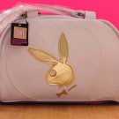 WHITE Gold PLAYBOY Bunny GIRLS NEXT DOOR DUFFLE Bowler Hand BAG PURSE