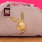 WHITE Gold PLAYBOY Bunny GIRLS NEXT DOOR DUFFLE Bowler Hand BAG PURSE