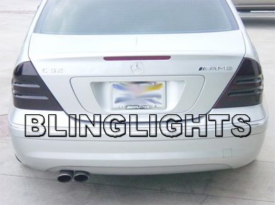 2001 2002 2003 2004 Mercedes C32 AMG Smoked Taillamps Taillights Tail Lamps Tint Film Overlays
