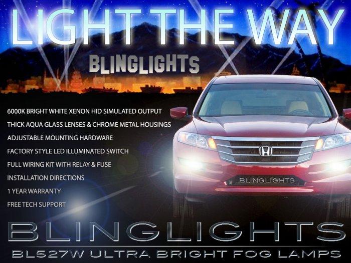 10 11 12 Honda Crosstour Xenon Fog Lamps Driving Lights Foglamps Foglights Kit