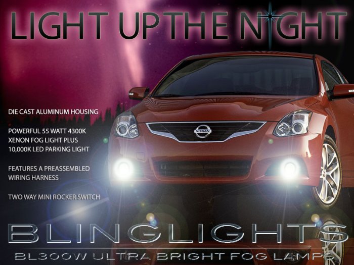 BlingLights Fog Lights Kit for 2010 2011 2012 Nissan Altima Coupe D32