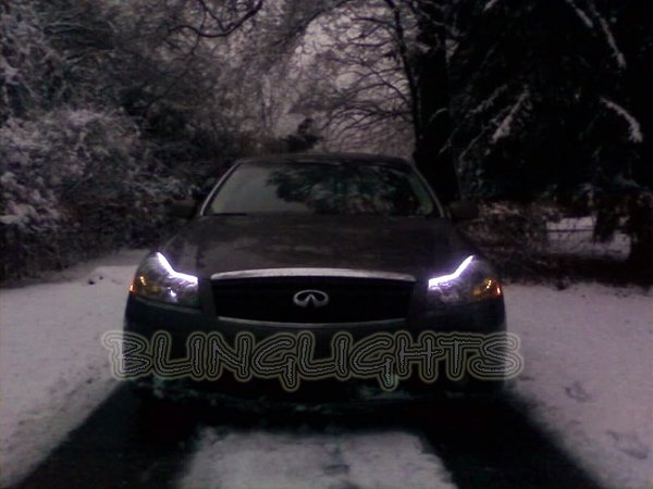 Infiniti M35 M45 LED DRL Head Light Strips Day Time Running Lamps 2006 2007 2008 2009 2010