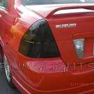 Suzuki Aerio Sedan Tinted Smoked Taillamps Taillights Tail Lamps Lights Protection Overlays