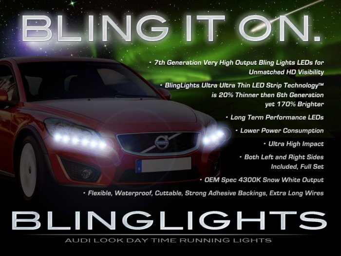 Volvo XC60 LED DRL Head Light Strips Day Time Running Lamp Kit