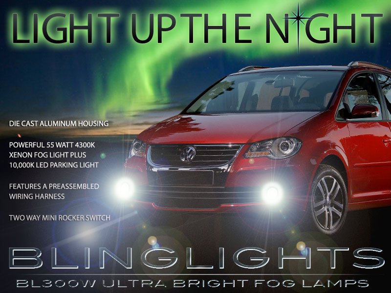2007 2008 2009 2010 Volkswagen Touran Xenon Foglamps Foglights Fog Lamps Lights Kit VW