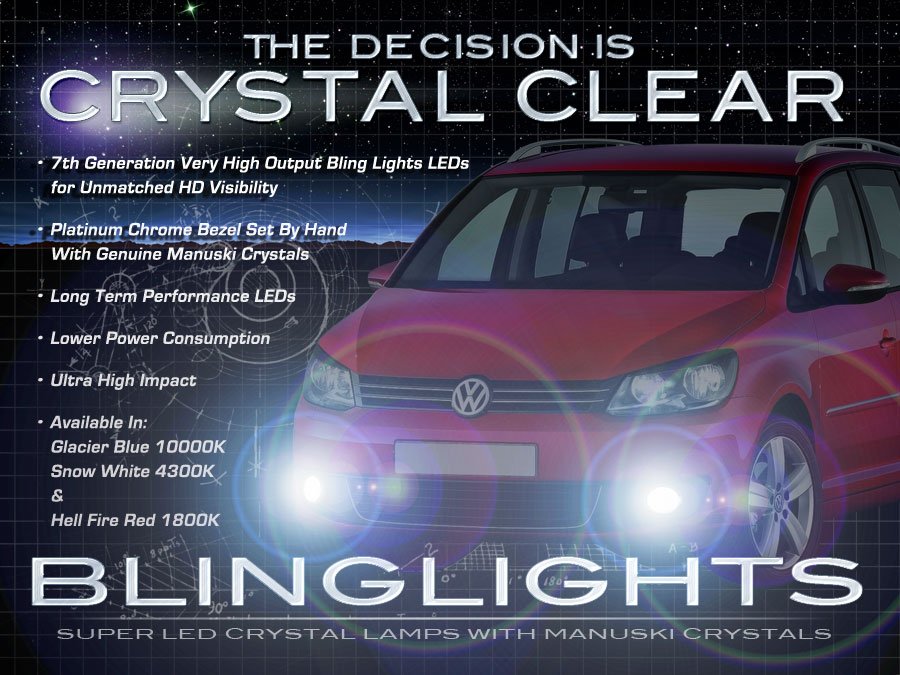 2011 2012 2013 Volkswagen Touran LED Foglamps Foglights Driving Fog Lamps Lights Kit VW