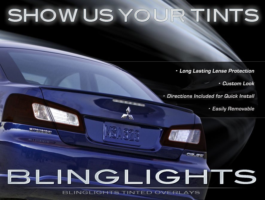 Mitsubishi Galant Tinted Smoked Protection Overlays for Taillamps Taillights Tail Lamps Lights