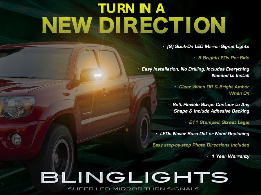 Toyota Tacoma LED Side View Mirror Turn Signal Lights Signaler Lamp Set
