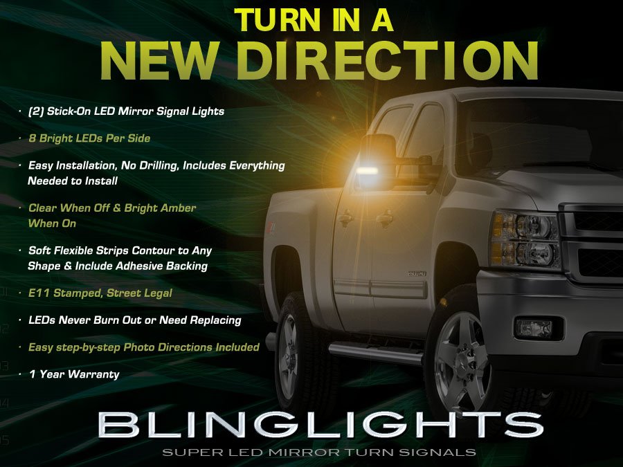 Chevy Colorado LED Side Mirror Turnsignal Light Kit Turn Signaler Lamps
