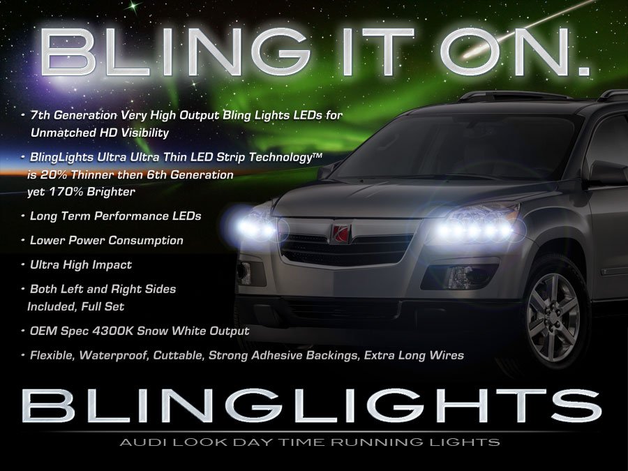 Saturn Outlook LED DRL Head Light Strips Day Time Running Lamp Kit