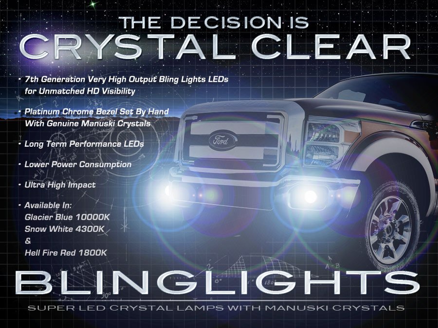 2011 2012 2013 Ford F-250 Super Duty LED Foglamps Driving Fog Lamps Lights F250 Foglights Kit
