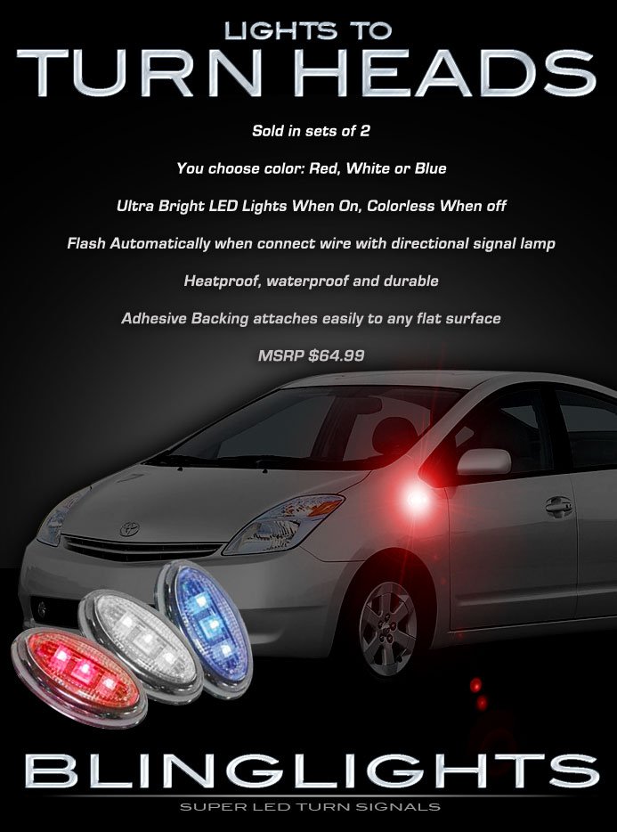 Toyota Prius LED Side Marker Turnsignals Lights Accent Lamp Turn Signal Signalers Turnsignal Markers