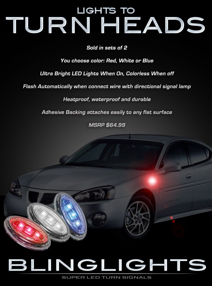 Pontiac Grand Prix Side Markers Turnsignals Lights Accents Turn Signals Lamps Signalers LEDs