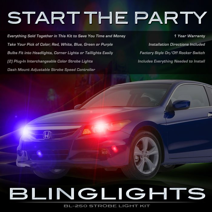 Honda Accord Head Lamps Xenon Strobe Light Kit Red Blue White Purple Green