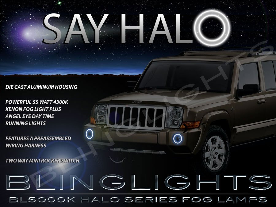 2006-2010 Jeep Commander Halo Angel Eye Bumper Fog Lamps Lights Kit