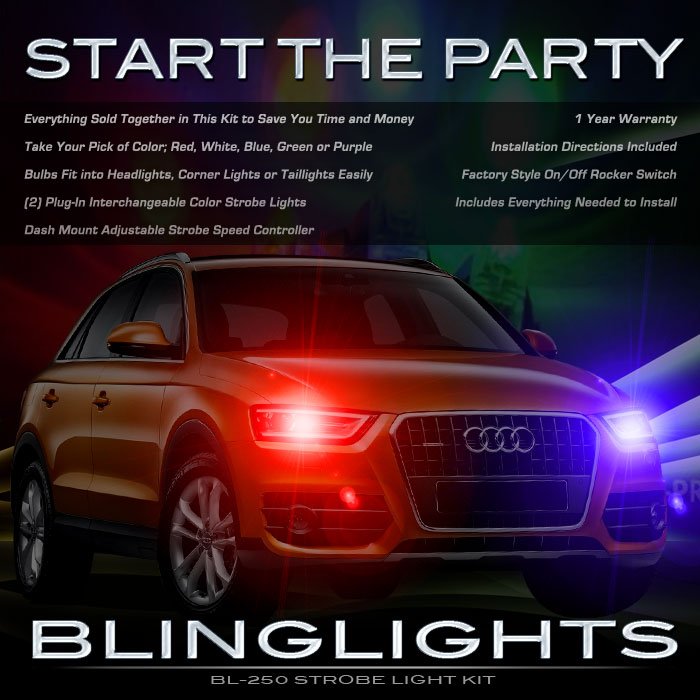 Audi Q3 Strobe Police Light Kit for Headlamps Headlights Head Lamps Strobes Lights