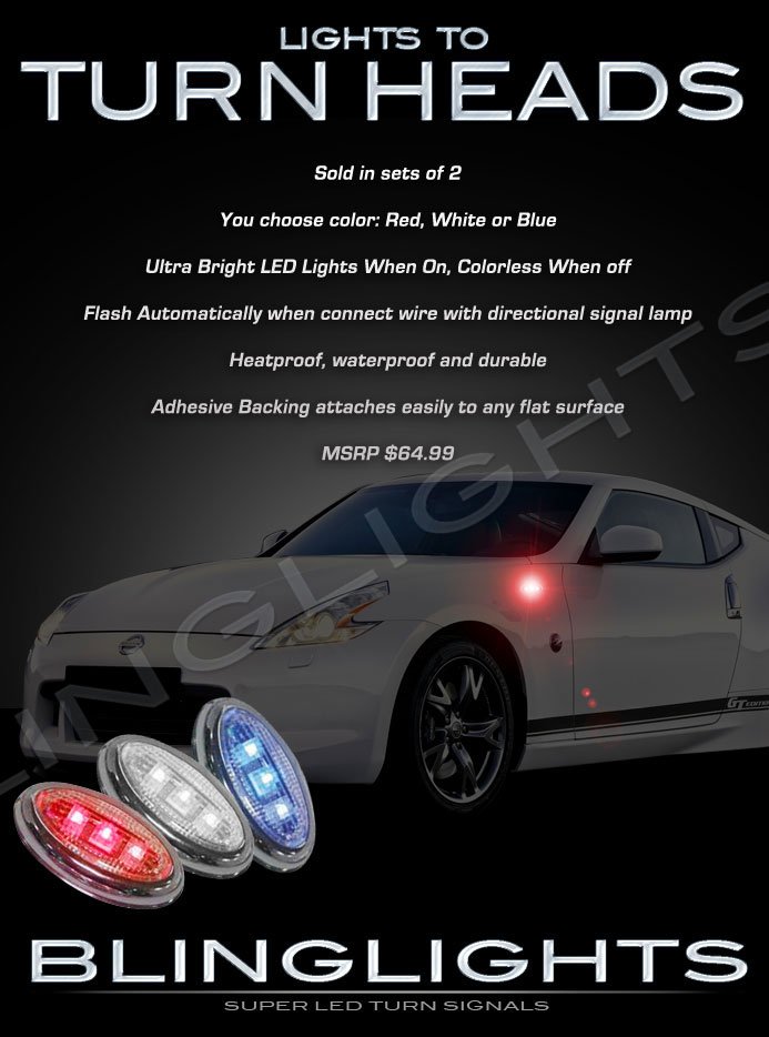 Z34 Nissan 370Z LED Side Markers Turnsignals Lamps Marker Turn Signals ...