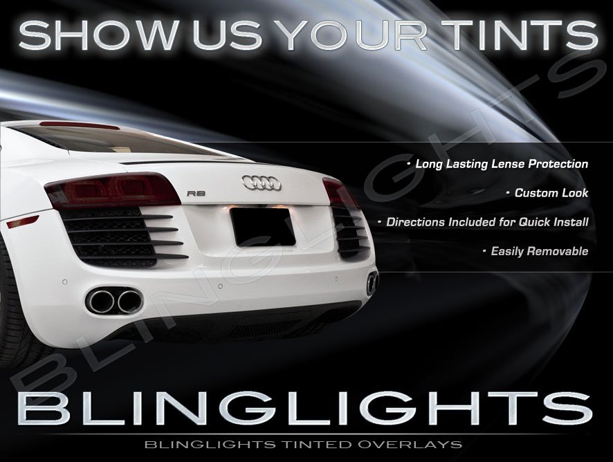 Audi R8 Tinted Smoked Protection Overlays Film for Taillamps Taillights Tail Lamps Lights Tint