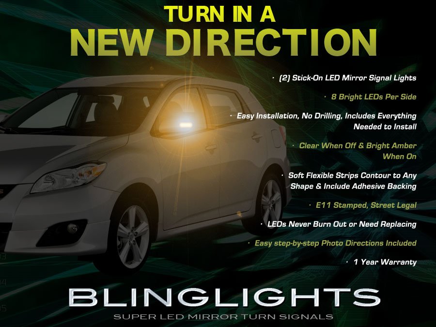 Toyota Voltz LED Side Mirror Turnsignals Lights Mirrors Turn Signals Lamps Accents Markers Signalers
