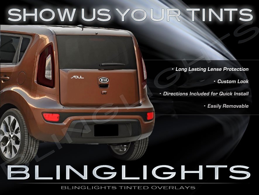 Kia Soul Tinted Smoked Taillamps Taillights Overlays Film Protection