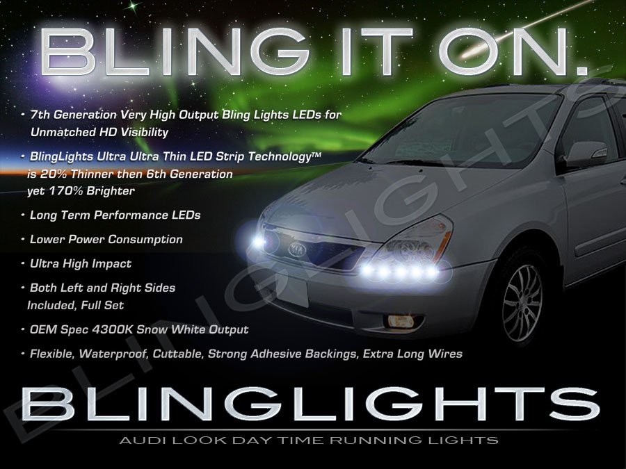 Kia Sedona LED DRL Head Light Strips Day Time Running Lamps Kit