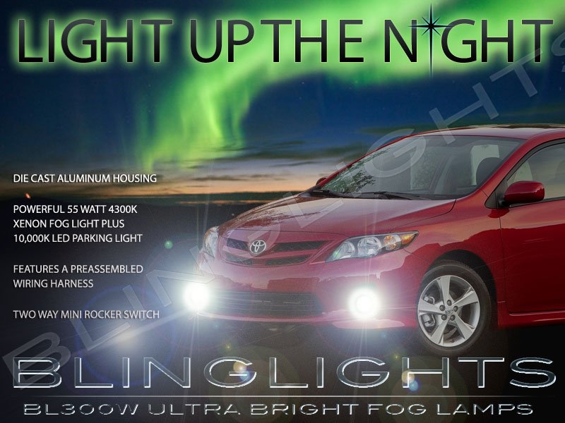 2011 2012 2013 Toyota Corolla Xenon Fog Lamps Light Kit Foglamps Foglights Drivinglights