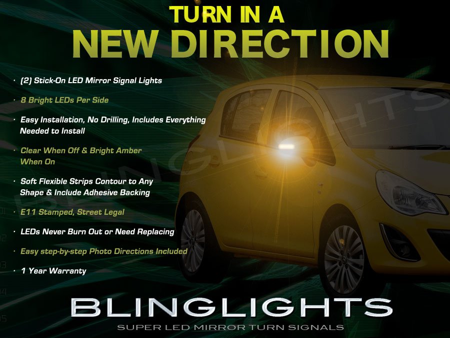 Opel Meriva LED Side Mirrors Turnsignals Lights Mirror Turn Signals Lamps Accent Signalers