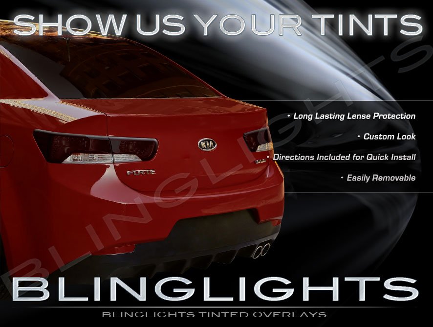 Kia Forte Koup Tinted Smoked Protection Film Overlays for Taillamps Taillights Tail Lights Lamps
