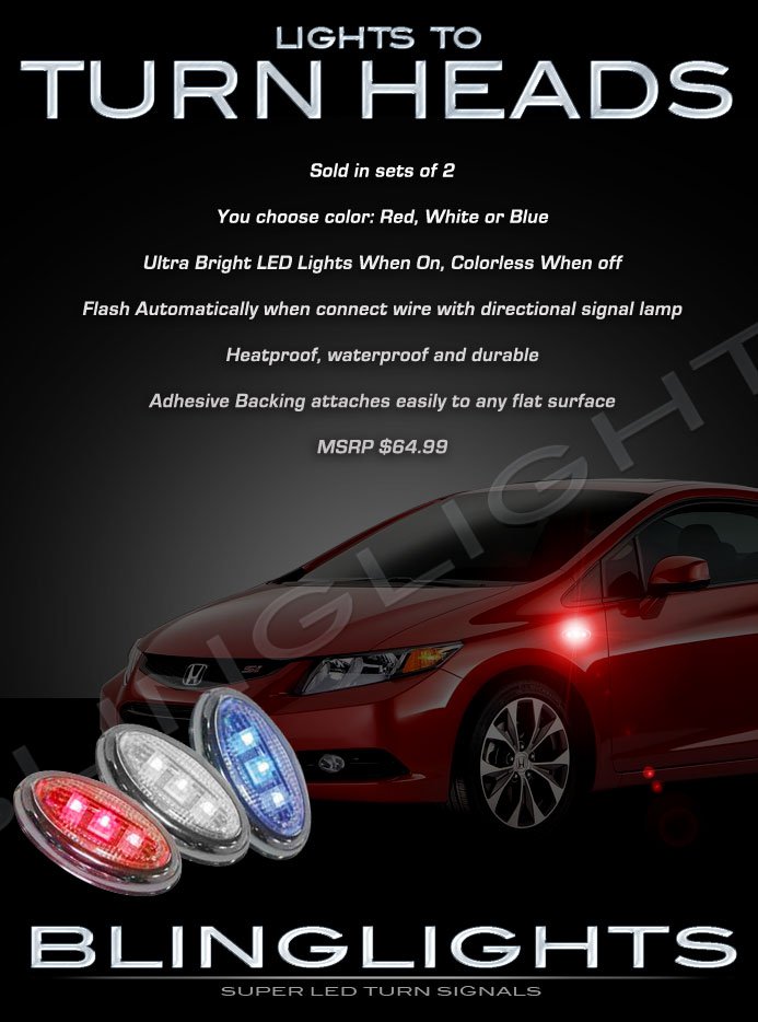 Honda Civic Led Side Marker Accent Lights Turnsignals Markers Turn Signals Accents Signalers Lights 7889