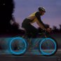 Blue Wheel Rims Tire Valve LED Safety Night Lights Stem Lamps Bicycle Bike Set of 2