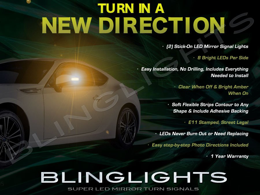 Subaru BRZ LED Side View Mirrors Turnsignals Lights Mirror Turn Signals Lamps Signalers