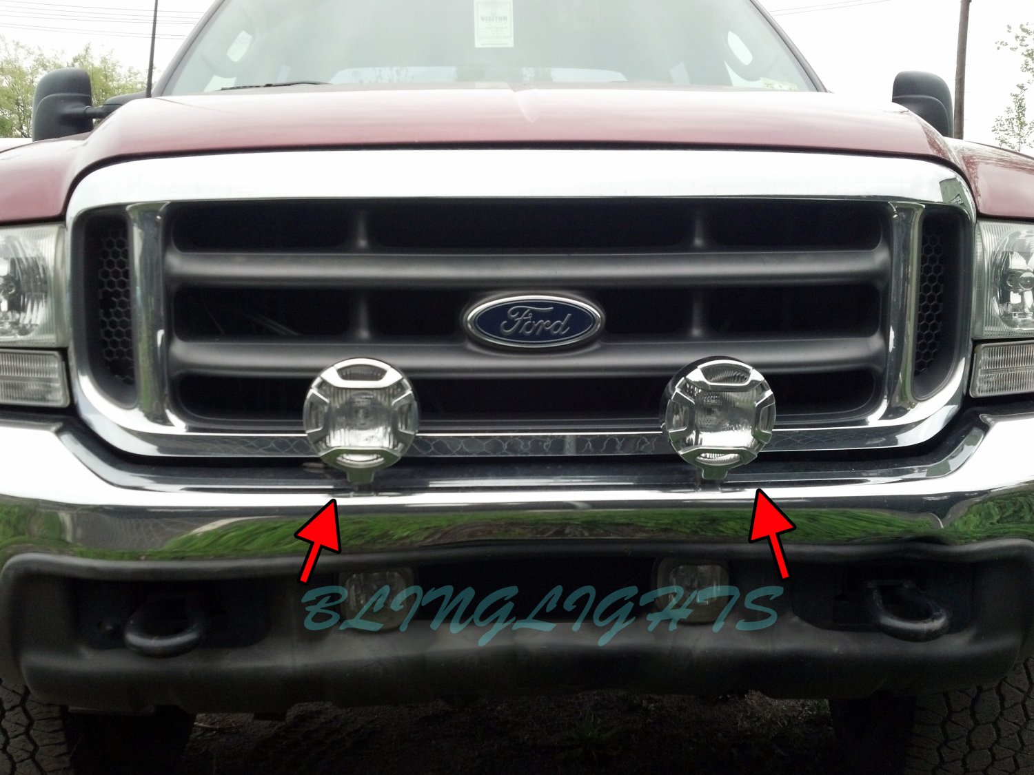 Ford Super Duty Off Road Bumper Brush Bar Auxiliary Lamps Superduty Driving Lights Kit